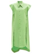 Petar Petrov - Adri Buttoned-slit Cotton-blend Shirt Dress - Womens - Green