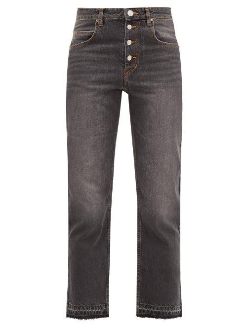 Matchesfashion.com Isabel Marant Toile - Garance Raw-hem Cropped Jeans - Womens - Black