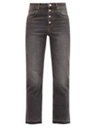 Matchesfashion.com Isabel Marant Toile - Garance Raw-hem Cropped Jeans - Womens - Black