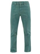 Matchesfashion.com Gucci - Band-logo Straight-leg Jeans - Mens - Green
