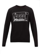 Matchesfashion.com Versace - License-plate Jacquard Cotton Sweater - Mens - Black