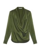 Camilla And Marc Submerge Satin Draped-front Silk Top