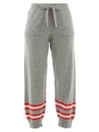 Matchesfashion.com Allude - Stripe Intarsia Wool Blend Track Pants - Womens - Grey Multi