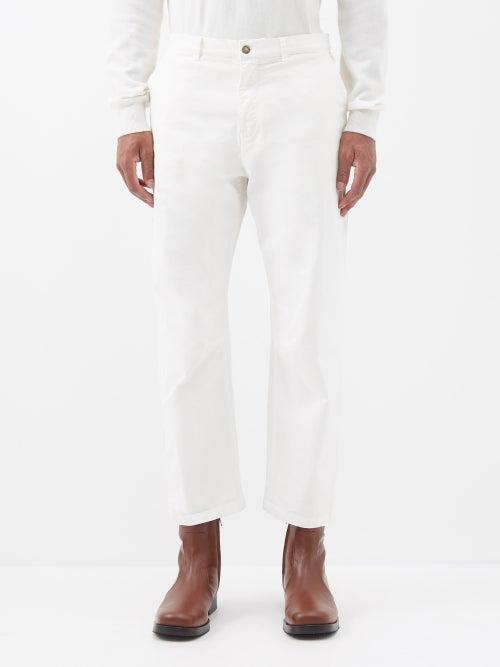 Nili Lotan - Carpenter Cotton-blend Cropped Trousers - Mens - Cream