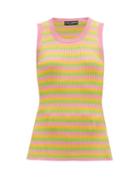Matchesfashion.com Dolce & Gabbana - Striped Silk-jersey Tank Top - Womens - Multi