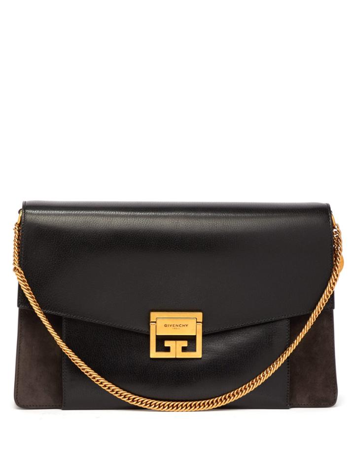 Givenchy Gv3 Large Suede And Leather Cross-body Bag