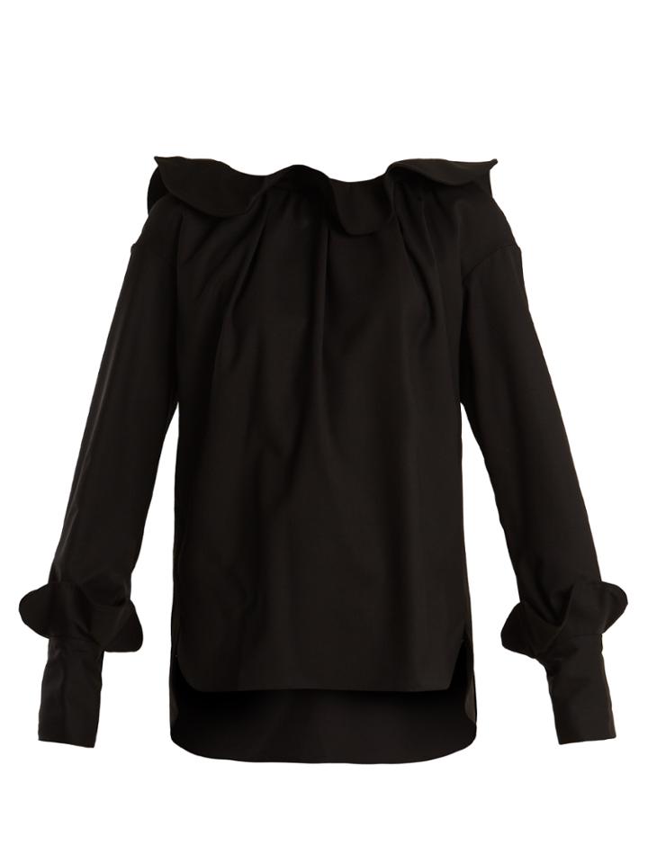 Teija Ruffle-trimmed Wool Blouse