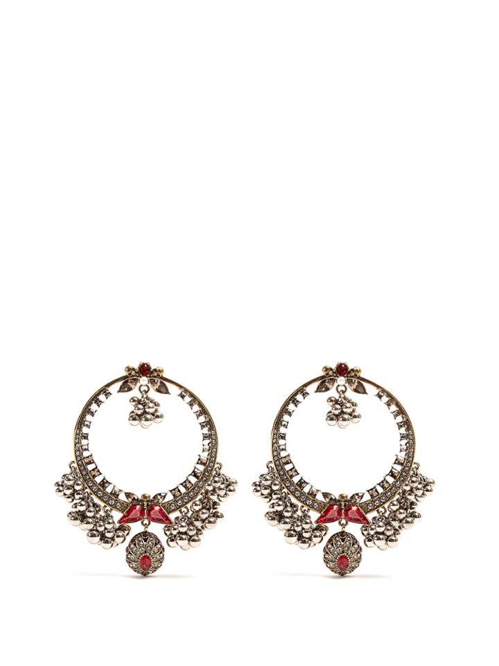 Alexander Mcqueen Crystal-embellished Large Hoop Earrings
