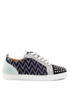Matchesfashion.com Christian Louboutin - Louis Junior Spike-embellished Suede Trainers - Mens - Multi Stripe