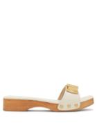 Matchesfashion.com Jacquemus - Tatanes Wooden-sole Leather Slides - Womens - White