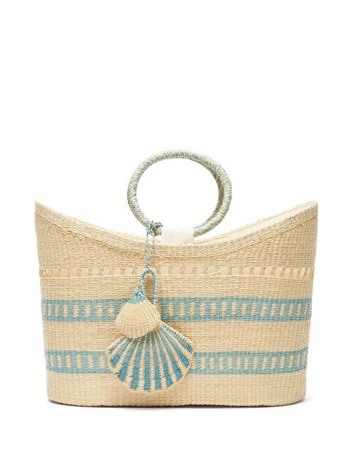 Matchesfashion.com Sensi Studio - Seashell Charm Woven Straw Tote - Womens - Blue Multi