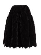 Matchesfashion.com Cecilie Bahnsen - Rosie Quilted Velvet Skirt - Womens - Black