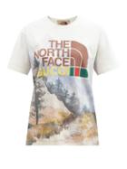 Gucci - X The North Face Printed Cotton-jersey T-shirt - Womens - Green Multi