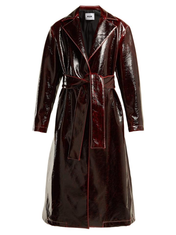 Msgm Crinkle-effect Vinyl Coat