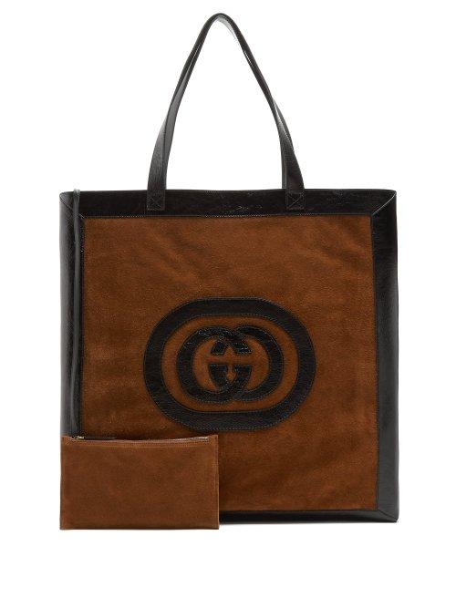 Matchesfashion.com Gucci - Ophidia Large Suede Tote Bag - Mens - Black Multi