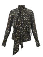 Matchesfashion.com Petar Petrov - Calida Polka-dot Silk-blend Blouse - Womens - Black Multi