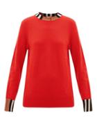 Matchesfashion.com Burberry - Eyre Icon-striped Cashmere Sweater - Womens - Red