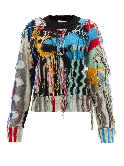 Charles Jeffrey Loverboy - Guddle Tasselled Wool-blend Sweater - Womens - Black Multi