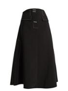 Matchesfashion.com Ellery - Eunice A Line Midi Skirt - Womens - Black