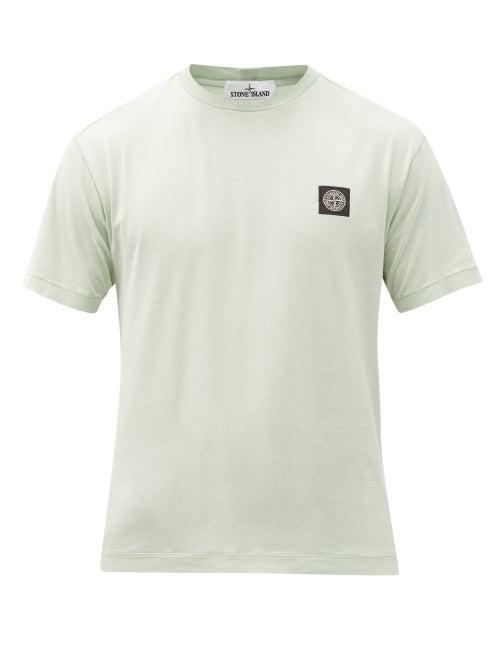 Matchesfashion.com Stone Island - Logo-appliqu Cotton-jersey T-shirt - Mens - Light Green