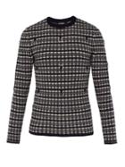 Matchesfashion.com Raf Simons - Ring Detail Wool Blend Jacquard Sweater - Mens - Navy
