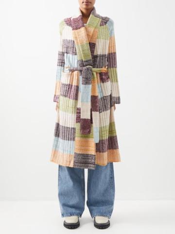 The Elder Statesman - Oasis Belted Patchwork Cashmere Cardigan - Womens - Multi