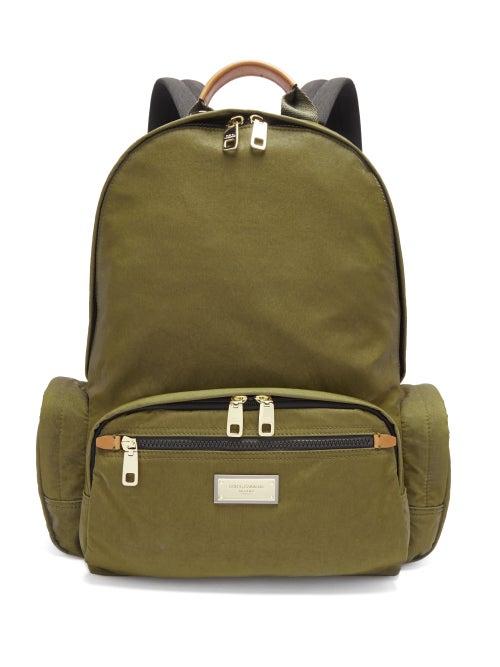 Matchesfashion.com Dolce & Gabbana - Logo Plaque Backpack - Mens - Khaki