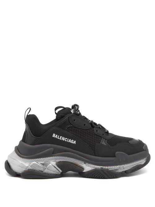 Matchesfashion.com Balenciaga - Triple S Leather And Mesh Trainers - Womens - Black White