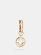 Roxanne First - Smiley Diamond & 14kt Gold Single Earring - Womens - Gold Multi