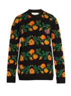 Gucci Floral Crew-neck Logo-patch Sweater