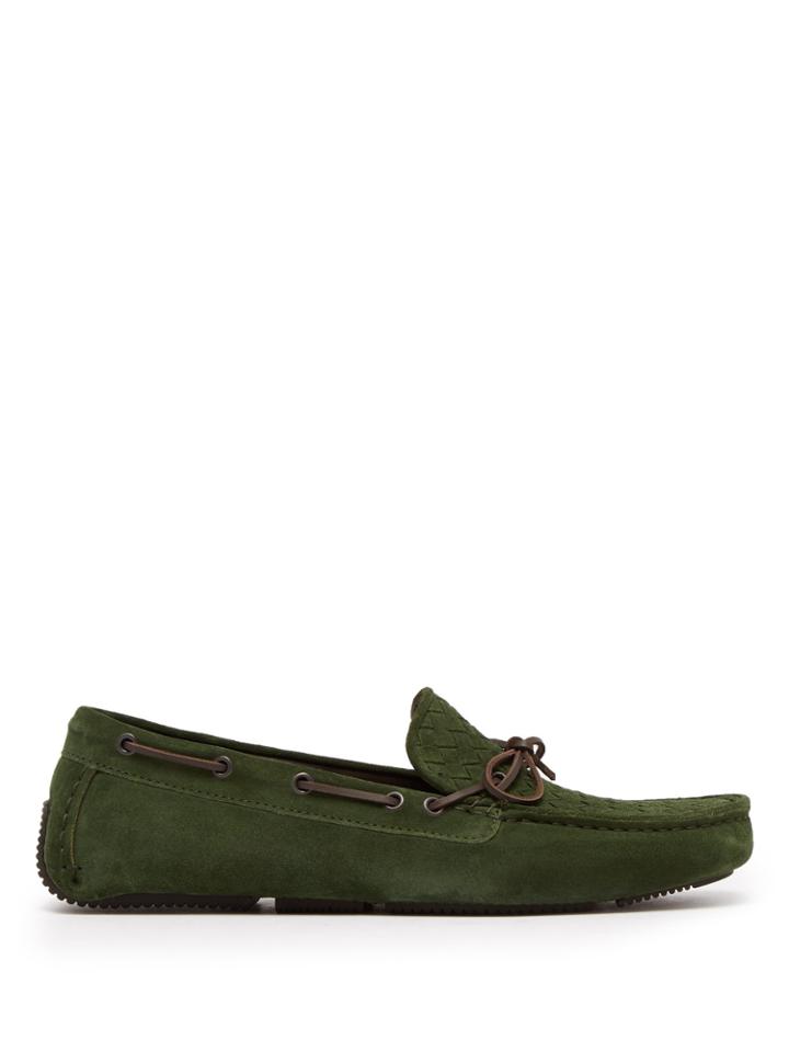 Bottega Veneta Wave Intrecciato Suede Loafers
