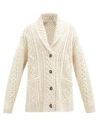 Matchesfashion.com Isabel Marant Toile - Regan Shawl-collar Cable-knit Wool Cardigan - Womens - Ivory