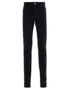 Matchesfashion.com The Attico - Longline Slim-leg Stretch-cotton Jeans - Womens - Black