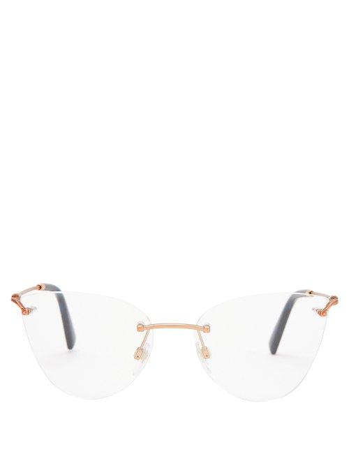 Matchesfashion.com Valentino - Rimless Acetate Glasses - Womens - Clear Multi