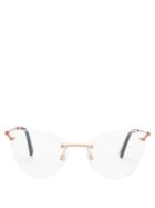 Matchesfashion.com Valentino - Rimless Acetate Glasses - Womens - Clear Multi