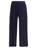 Matchesfashion.com Pleats Please Issey Miyake - Technical-pleated Trousers - Womens - Navy