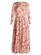 Brock Collection Disco Long-sleeved Floral-print Silk-twill Dress