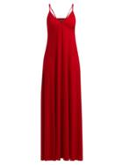 Matchesfashion.com Norma Kamali - V Neck Jersey Slip Dress - Womens - Red