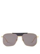 Bottega Eyewear - Aviator Metal Sunglasses - Mens - Gold Grey
