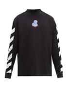 Matchesfashion.com Off-white - Thermo Man Logo Print Cotton Jersey T Shirt - Mens - Black Multi