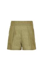 Matchesfashion.com Chlo - Pleated Front Linen Shorts - Womens - Khaki