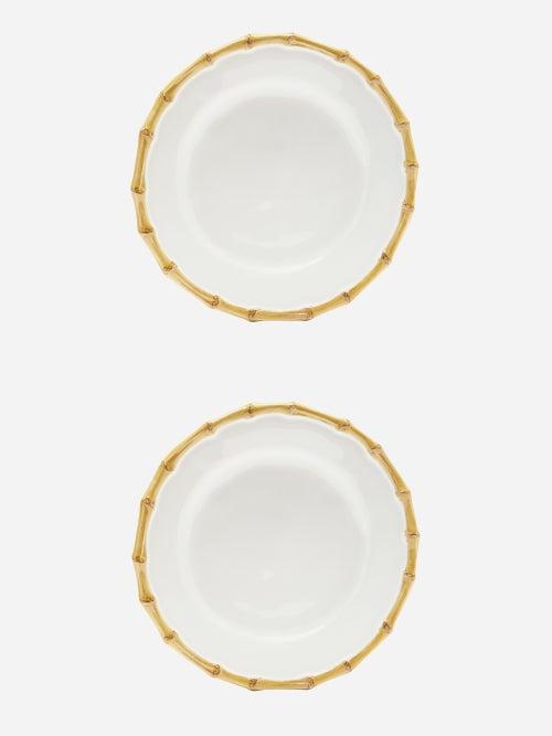 Mrs. Alice - Set Of Two Bamboo Side Plates - Womens - White