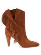 Matchesfashion.com Aquazzura - Apache 85 Fringed Suede Ankle Boots - Womens - Tan