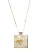 Matchesfashion.com Retrouvai - Widsom Diamond, Opal & 14kt Gold Necklace - Womens - Light Green