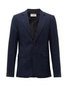 Matchesfashion.com Ditions M.r - Single-breasted Linen-blend Jacket - Mens - Navy