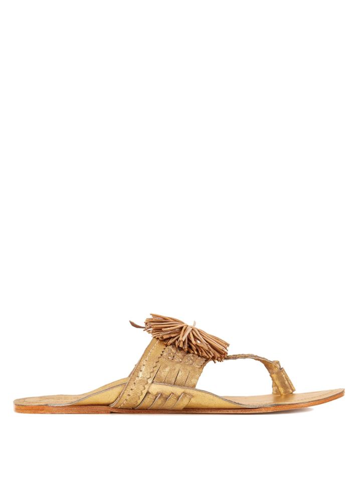Figue Twiggy Pompom Leather Sandals