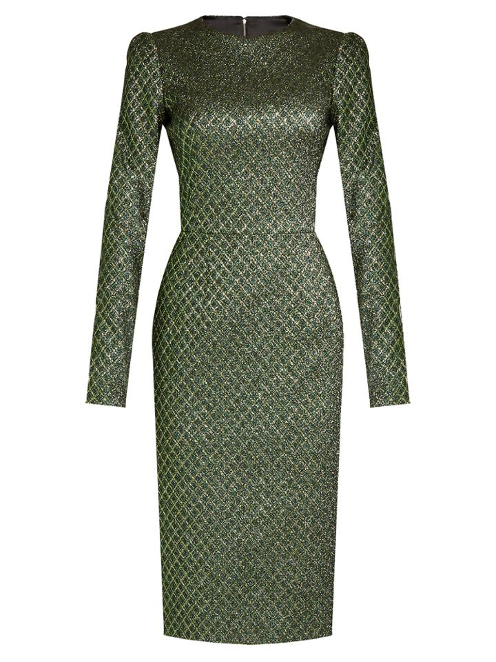 Dolce & Gabbana Long-sleeved Diamond-jacquard Dress