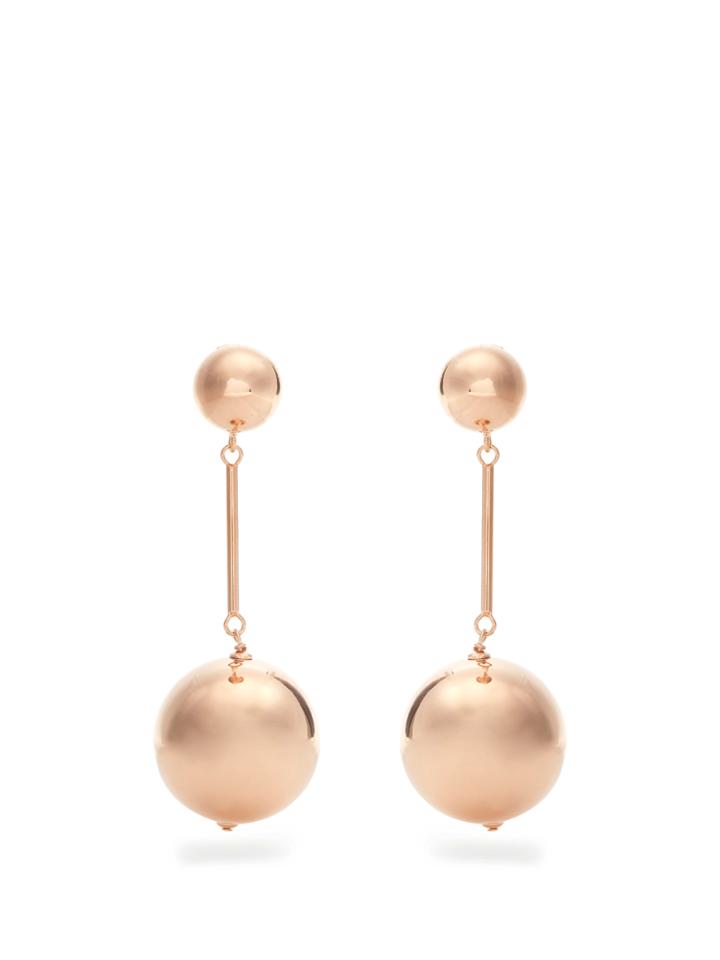 J.w.anderson Sphere Drop Gold-plated Earrings