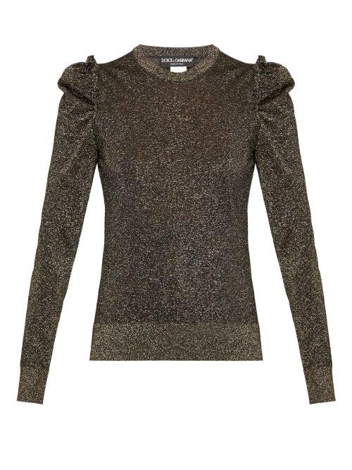 Matchesfashion.com Dolce & Gabbana - Ruffled Lam Sweater - Womens - Black Gold