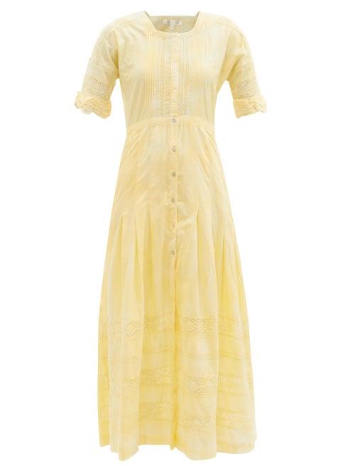 Matchesfashion.com Loveshackfancy - Edie Tie-dyed Cotton Poplin Maxi Dress - Womens - Yellow
